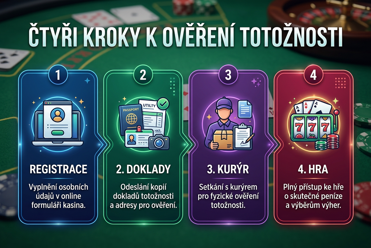 Infografika procesu ověření totožnosti s českými popisky